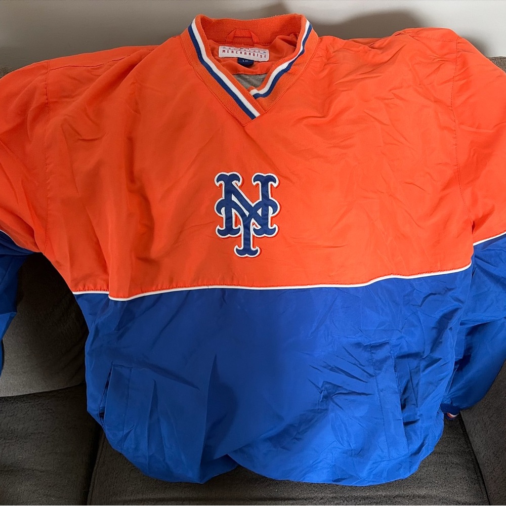 New York Mets Orange & Blue Pullover Jacket